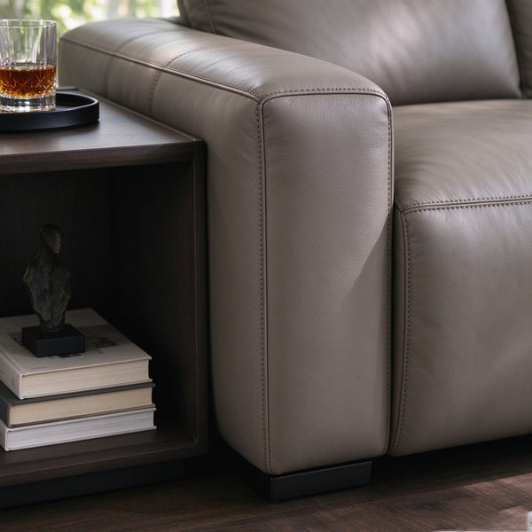 Lira Leather Sofa with Side Table